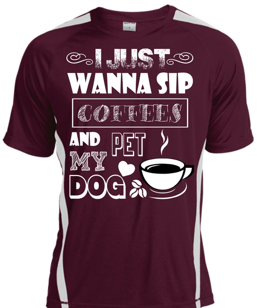 I Just Wanna Sip Coffees And Pet My Dog T Shirt, I Love My Dog T Shirt, Cool Shirt
