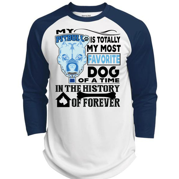 My Pit Bull Is Totally My Most Favorite Dog T Shirt, I Love My Dogs T Shirt, Awesome T-Shirts  (Polyester Game Baseball Jersey)