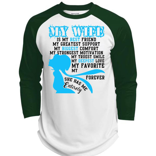 My Wife Is My Best Friend T Shirt, I Love Wife T Shirt, Awesome T-Shirts  (Polyester Game Baseball Jersey)
