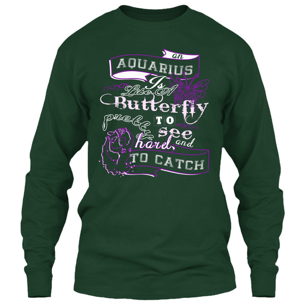 Aquarius Is Like A Butterfly T Shirt, Pretty To See Hard And To Catch T Shirt