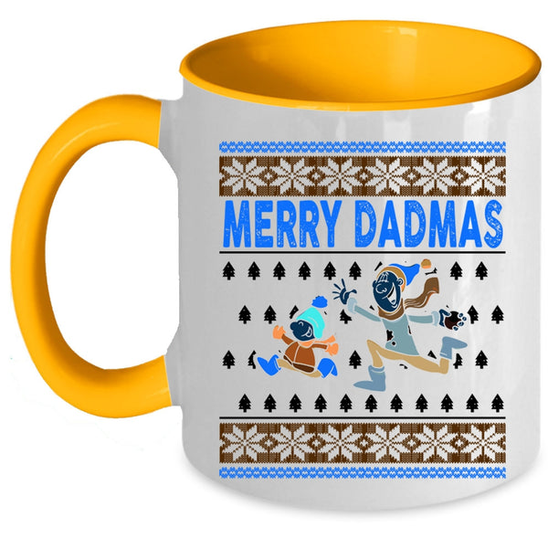 Christmas Gift For Dad Coffee Mug, Merry Dadmas Accent Mug