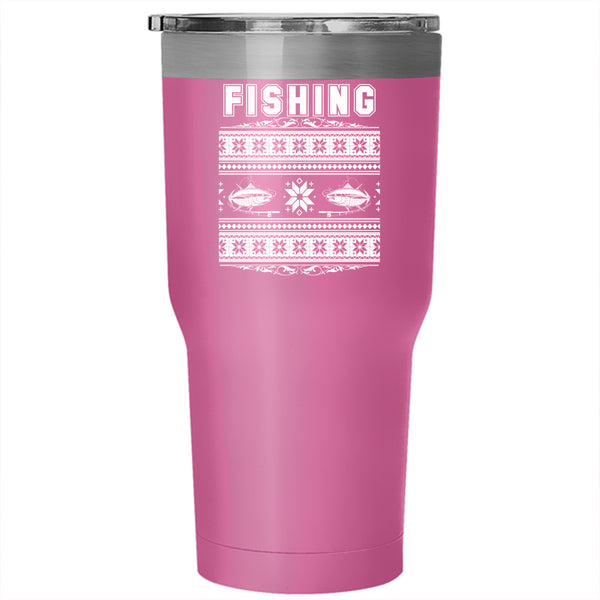 Cool Fishing Tumbler 30 oz Stainless Steel, Funny Christmas Travel Mug