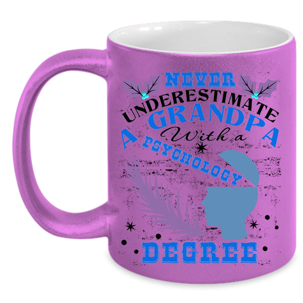Cute Grandpa Coffee Mug, A Grandpa With A Psychology Degree Accent Mug