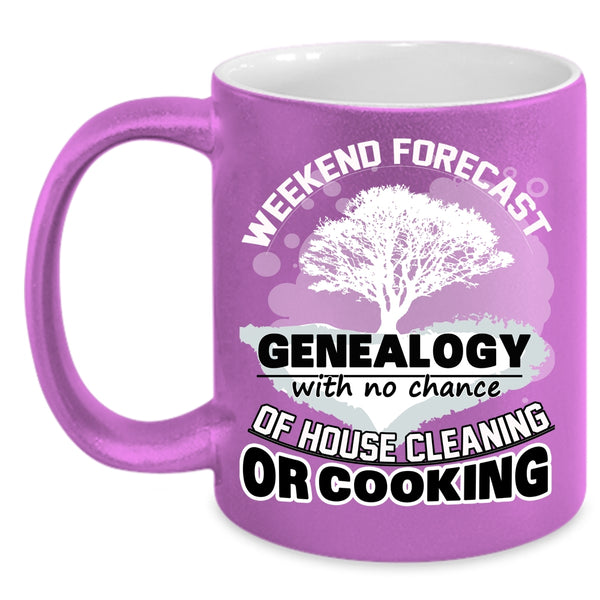 Weekend Forecast Genealogy Coffee Mug, Funny Family Coffee Cup