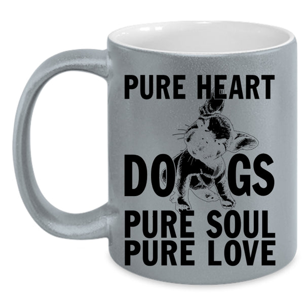 Pure Soul Pure Love Coffee Mug, Pure Heart Dogs Accent Mug