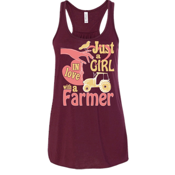 Just A Girl T Shirt, In Love With A Farmer T Shirt, Cool T Shirt