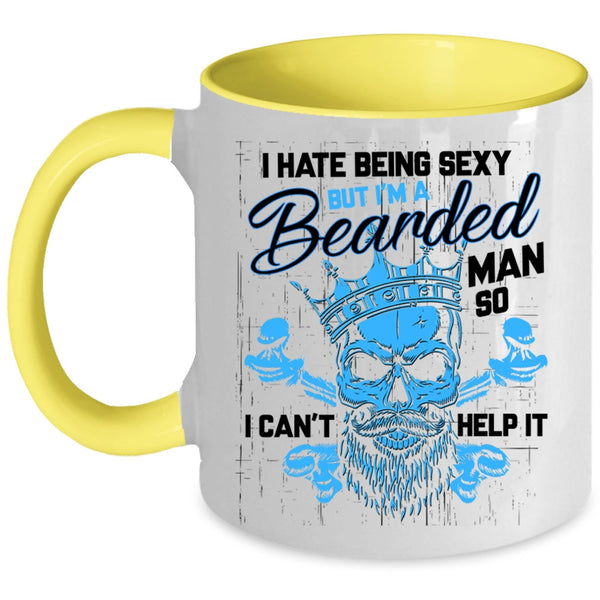 Cool Gift For Dad Coffee Mug, I'm A Bearded Man Accent Mug