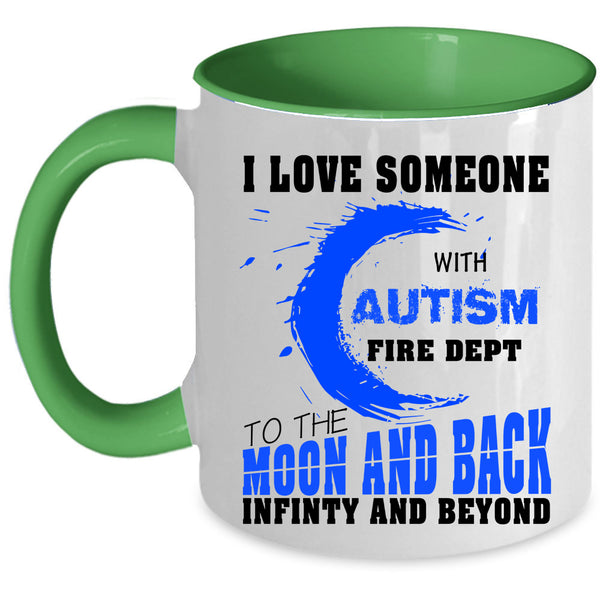 Couple Coffee Mug, I Love Someone With Autism Fire Dept Accent Mug