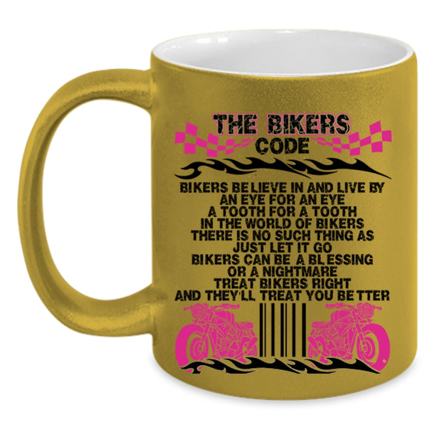 Awesome Gift For Bikers Coffee Mug, The Bikers Code Accent Mug