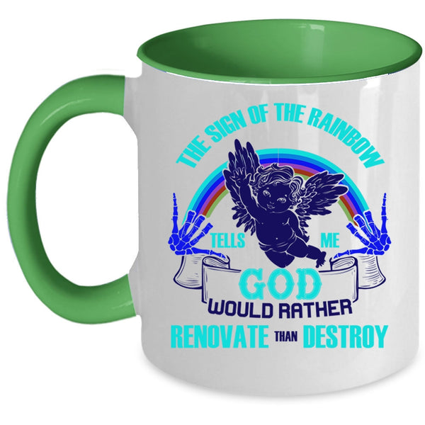 Cool Rainbow Coffee Mug, The Sign Of The Rainbow Accent Mug