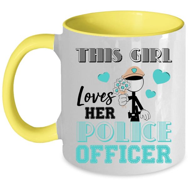 I Love Police Officer Coffee Mug, This Girl Loves Her Police Officer Accent Mug