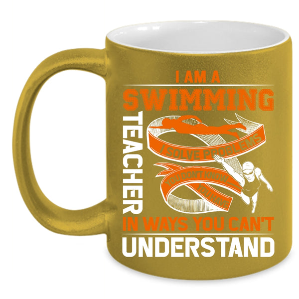 I Am A Swimming Teacher Coffee Mug, Awesome Swimming Teacher Coffee Cup