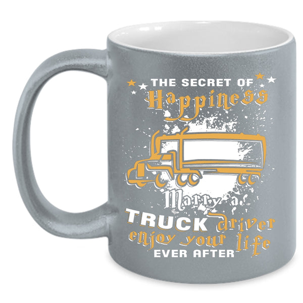 Marry A Truck Driver Coffee Mug, Cool Just Married Coffee Cup