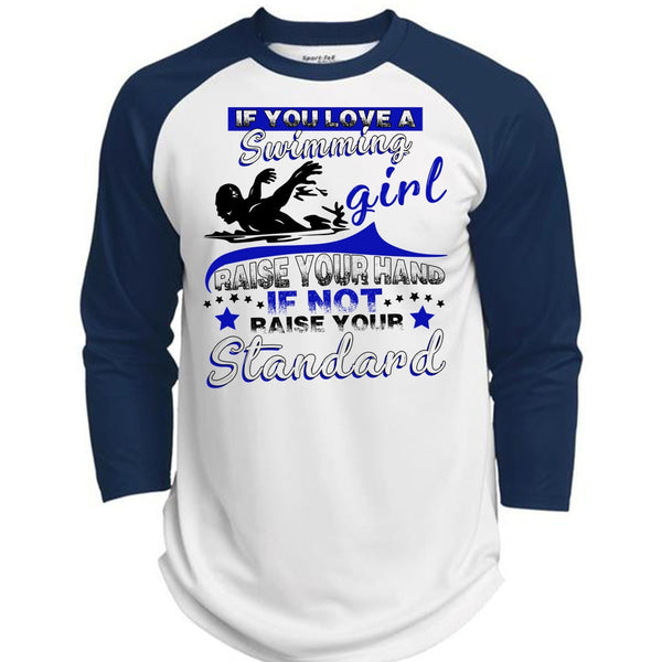 You Love A Swimming Girl T Shirt, I Love Swimming T Shirt, Awesome T-Shirts  (Polyester Game Baseball Jersey)