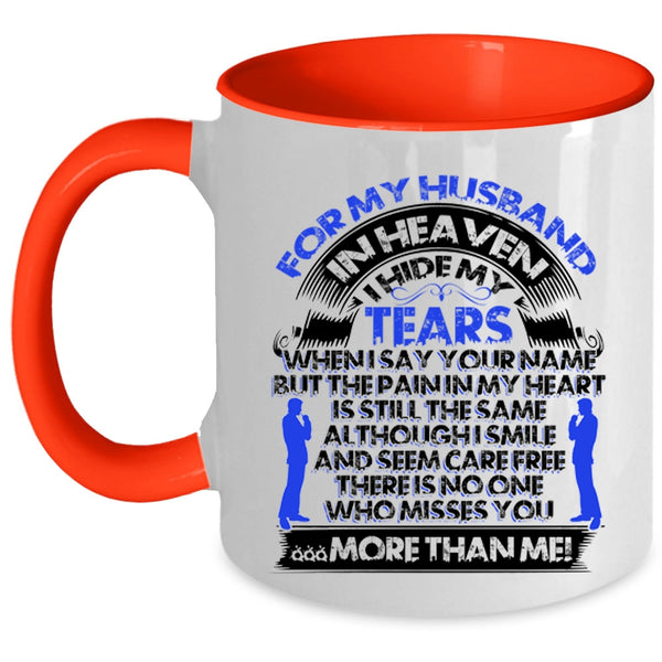 Cool Just Married Coffee Mug, For My Husband In Heaven Accent Mug