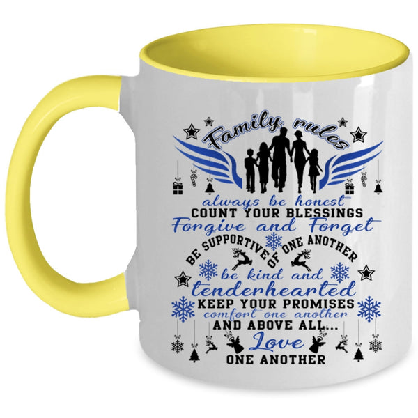 I Love My Family Coffee Mug, Family Rules Accent Mug