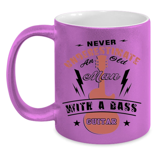 Awesome Grandpas Coffee Mug, An Old Man With A Bass Guitar Accent Mug
