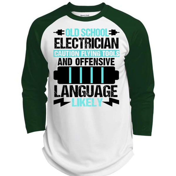 Old School Electrician T Shirt, I Love Electrician T Shirt, Awesome T-Shirts  (Polyester Game Baseball Jersey)