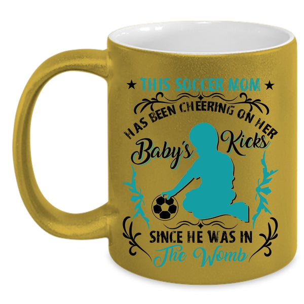 Cute Soccer Mom Coffee Mug, This Soccer Mom Has Been Cheering Accent Mug