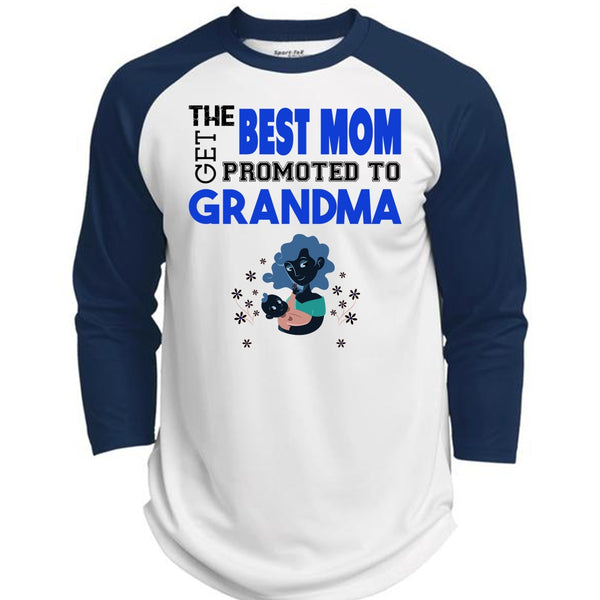 The Best Mom Get Promoted To Grandma T Shirt, Mother's Day T Shirt  (Polyester Game Baseball Jersey)