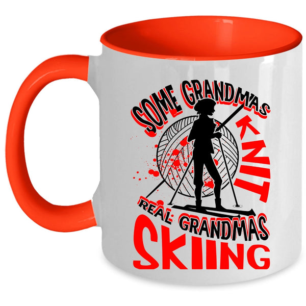 Real Grandmas Skiing Coffee Mug, Some Grandmas Knit Accent Mug