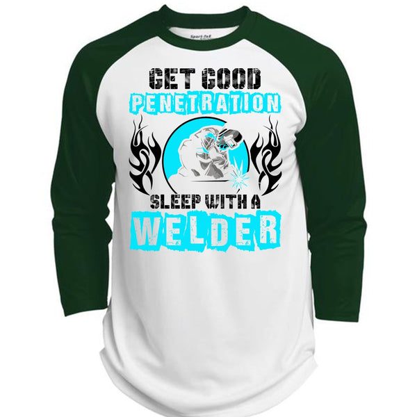 Sleep With A Welder T Shirt, I Love Welding T Shirt, Awesome T-Shirts  (Polyester Game Baseball Jersey)