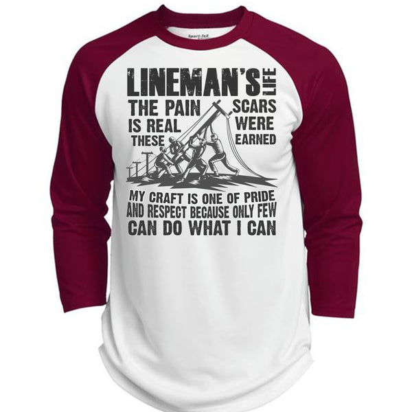 Lineman's Life T Shirt, I Love Lineman T Shirt, Awesome T-Shirts  (Polyester Game Baseball Jersey)