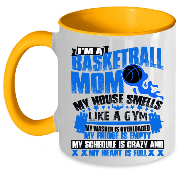 Cool Gift For Mom Coffee Mug, I'm A Basketball Mom Accent Mug