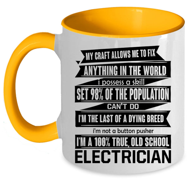 Cute Electrician Coffee Mug, Old School Electrician Accent Mug