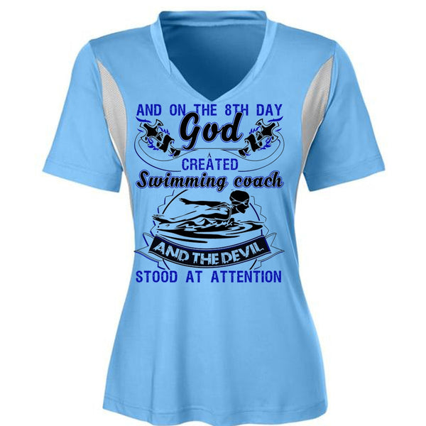 God Created Swimming Coach T Shirt, I Love Swimming T Shirt, Awesome T-Shirts