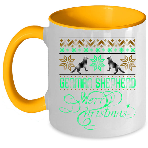 Merry Christmas Coffee Mug, German Shepherd Accent Mug