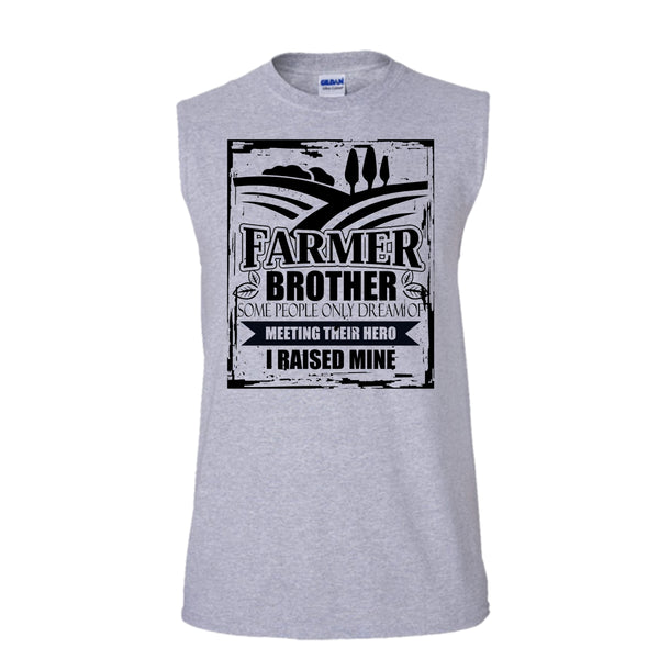 Farmer Brother T Shirt, Gift For Farmer Tank Top (Men's Cotton Sleeveless)