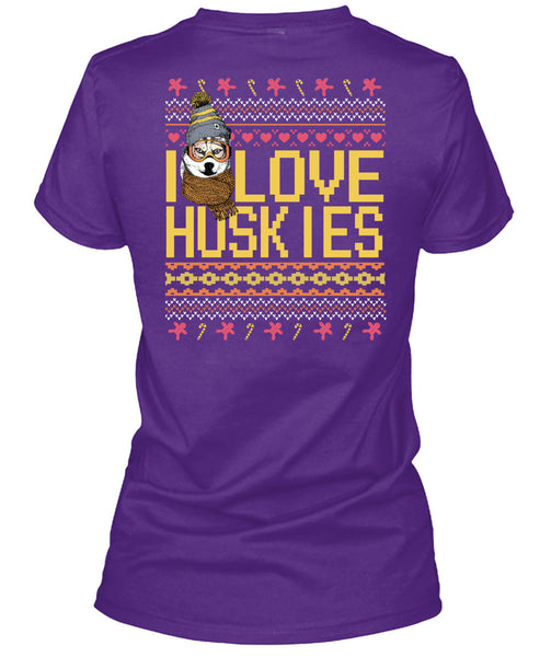 I Love Huskies T Shirt, This Girl Loves Christmas T Shirt