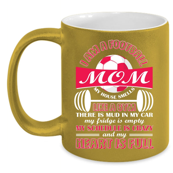 I Am A Football Mom Coffee Mug, Cute Football Mom Coffee Cup