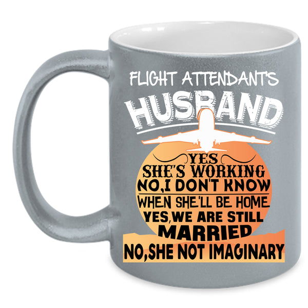 Flight Attendant's Husband Coffee Mug, Just Married Coffee Cup