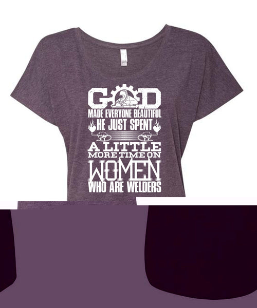 I Am A Welder's Daughter T Shirt, Daddy's Little Girl T Shirt, Cool Shirt (Ladies' Triblend Dolman Sleeve)