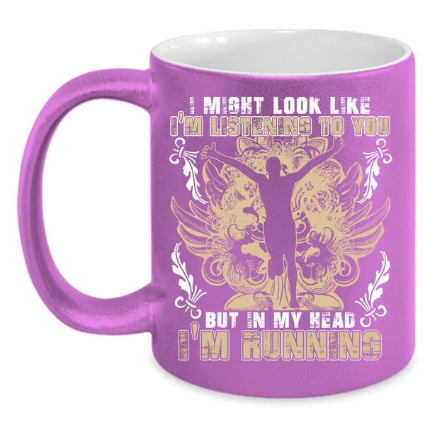 In My Head I'm Running Coffee Mug, Awesome Runner Coffee Cup