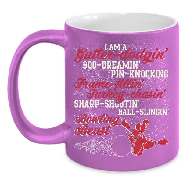 I Am A Bowling Beast Coffee Mug, I Love Bowling Coffee Cup