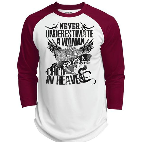 Woman Who Has A Child In Heaven T Shirt, I Love Mom T Shirt, Awesome T-Shirts  (Polyester Game Baseball Jersey)