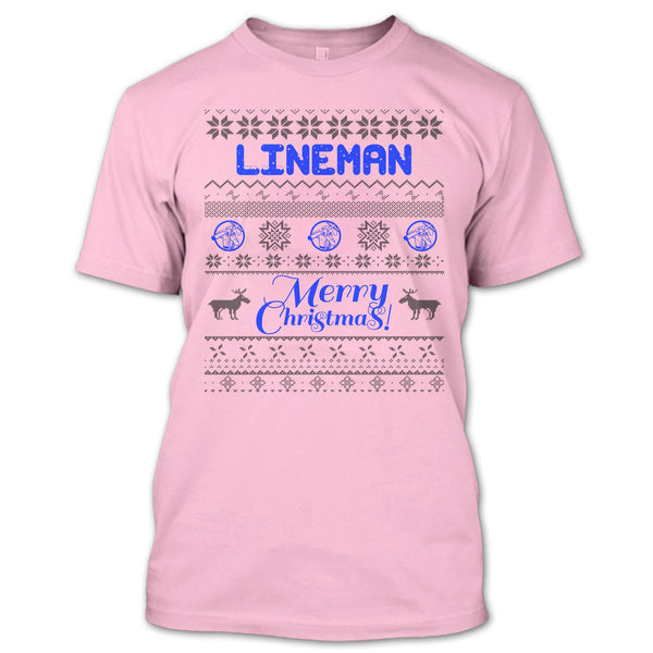 Lineman Merry Christmas T Shirt, Gift For Merry Christmas T Shirt