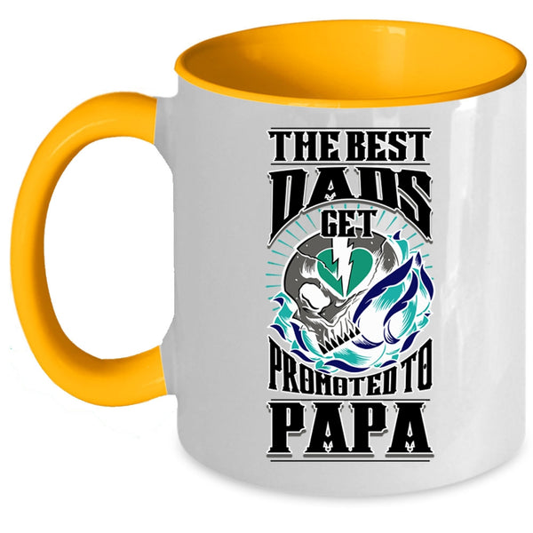 Cool Papa Coffee Mug, The Best Dads Get Promoted To Papa Accent Mug