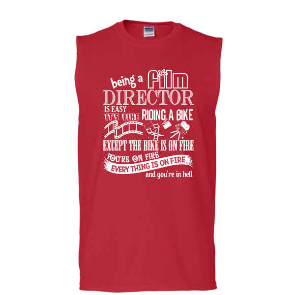 Being A Film Director T Shirt, It's Like Riding A Bike T Shirt, Cool T Shirt (Men's Cotton Sleeveless)