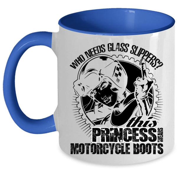 Cool Girls Coffee Mug, This Princess Wears Motorcycles Boots Accent Mug