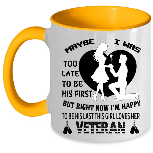 I Love Veteran Coffee Mug, This Girl Loves Her Veteran Accent Mug