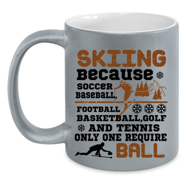 Cute Gift For Skier Coffee Mug, Skiing Accent Mug