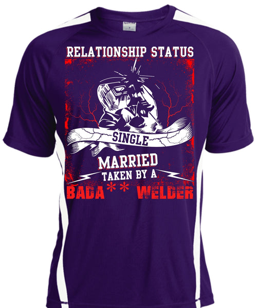 Married Taken By A Welder T Shirt, Realtionship Status T Shirt, Cool Shirt