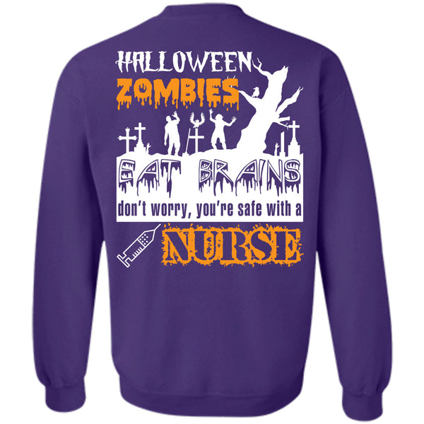 You're Safe With A Nurse T Shirt, Wait For Halloween Sweatshirt