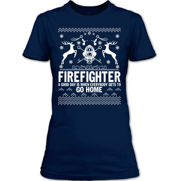 Firefighter Merry Christmas T Shirt, Coolest Firefighter Ever T Shirt