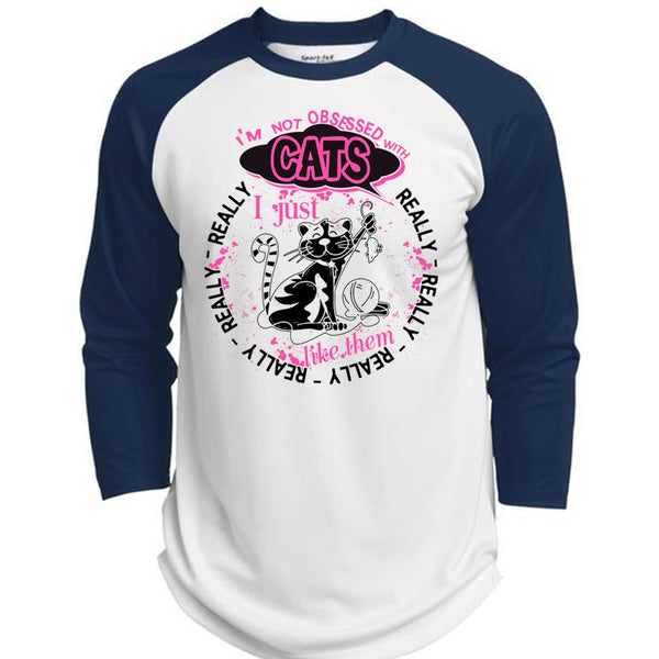 I'm Not Obsessed With Cats T Shirt, I Love My Cat T Shirt, Awesome T-Shirts  (Polyester Game Baseball Jersey)