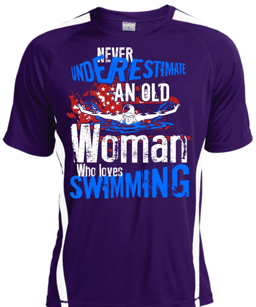 Old Woman Who Loves Swimming T Shirt, Being A Swimmer T Shirt, Cool Shirt